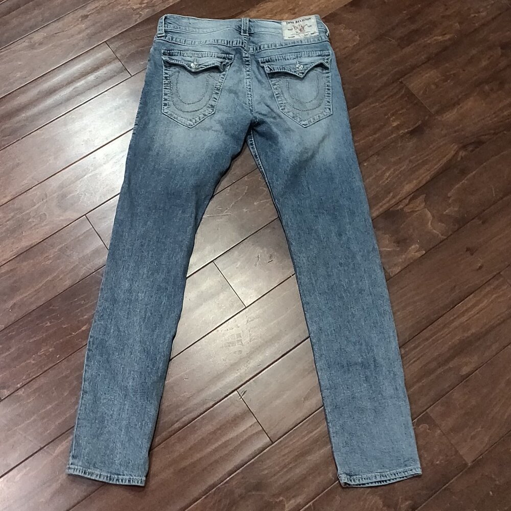 True Religion Rocco Relaxed Skinny Light Wash Jeans SIZE 34